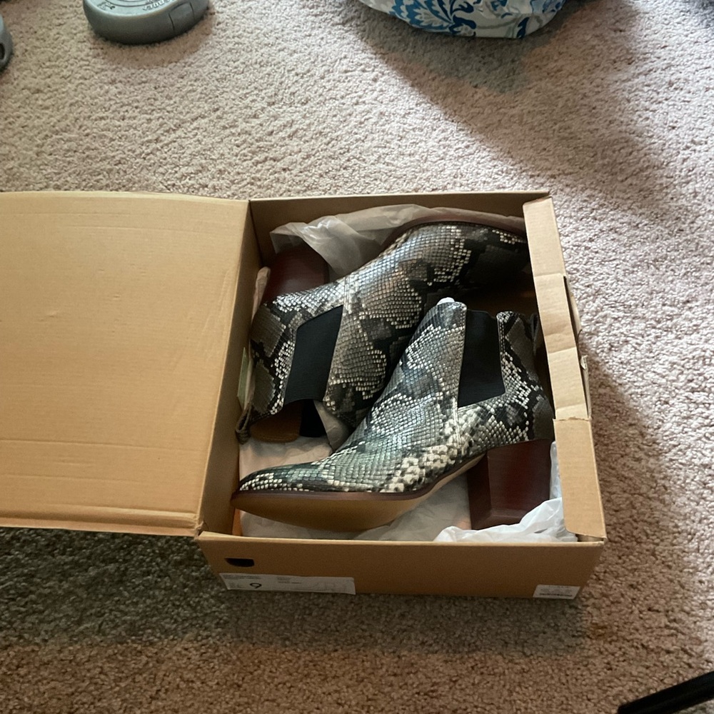 J. Crew. Snakeskin Ankle Boots